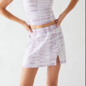 Pacsun small purple white tye dye Terry cloth mini skirt happy summer